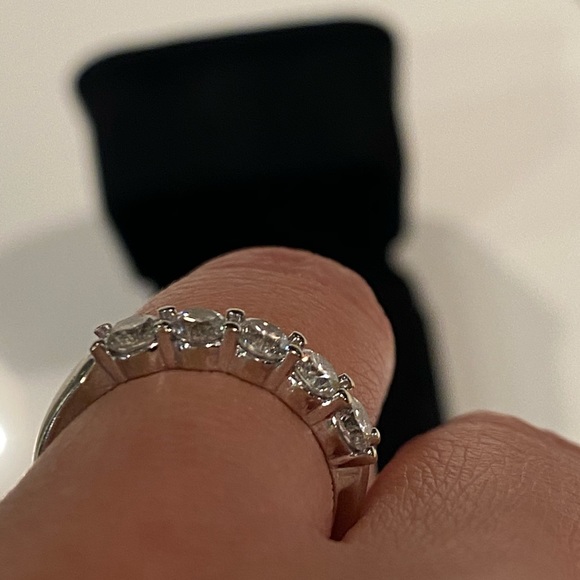 SOLD- Genuine 14k white gold 5 Diamond Band - Picture 5 of 13
